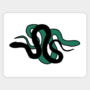 Black and green snakes (horizontal) Sticker